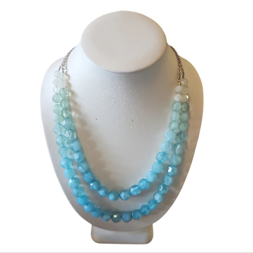 Vintage Long Beaded Crystal Necklace.